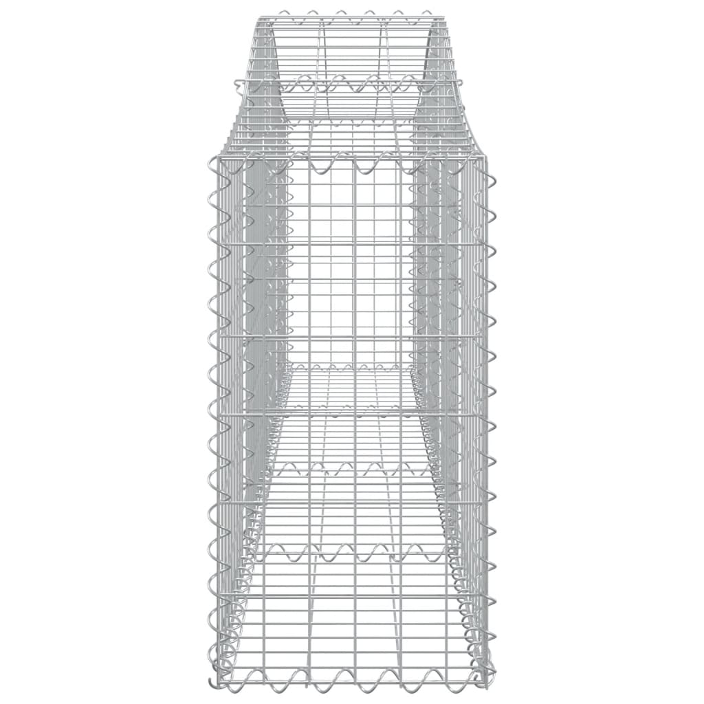 Gabionen mit Hochbogen 4 Stk. 200x30x60/80 cm Verzinktes Eisen