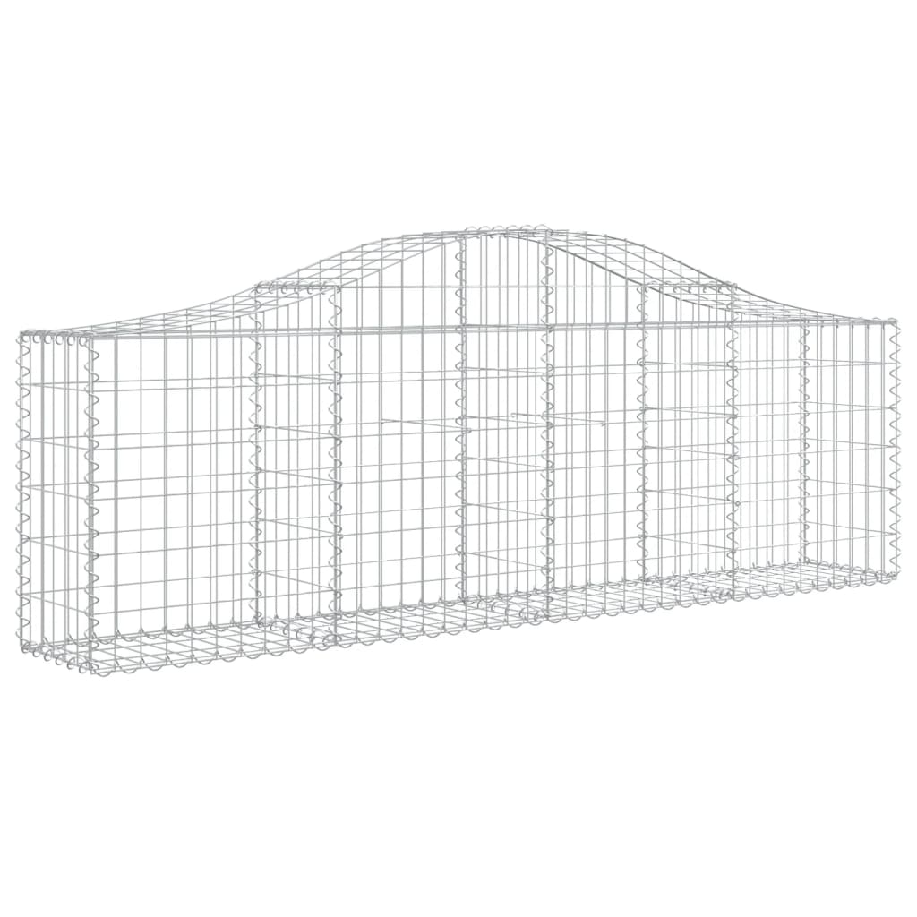 Gabionen mit Hochbogen 7 Stk. 200x30x60/80 cm Verzinktes Eisen