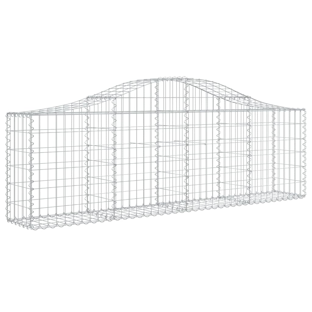 Gabionen mit Hochbogen 25 Stk. 200x30x60/80 cm Verzinktes Eisen
