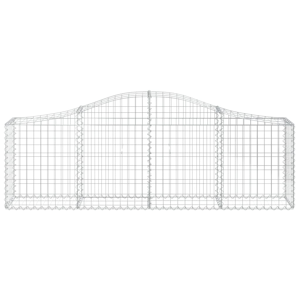 Gabionen mit Hochbogen 25 Stk. 200x30x60/80 cm Verzinktes Eisen