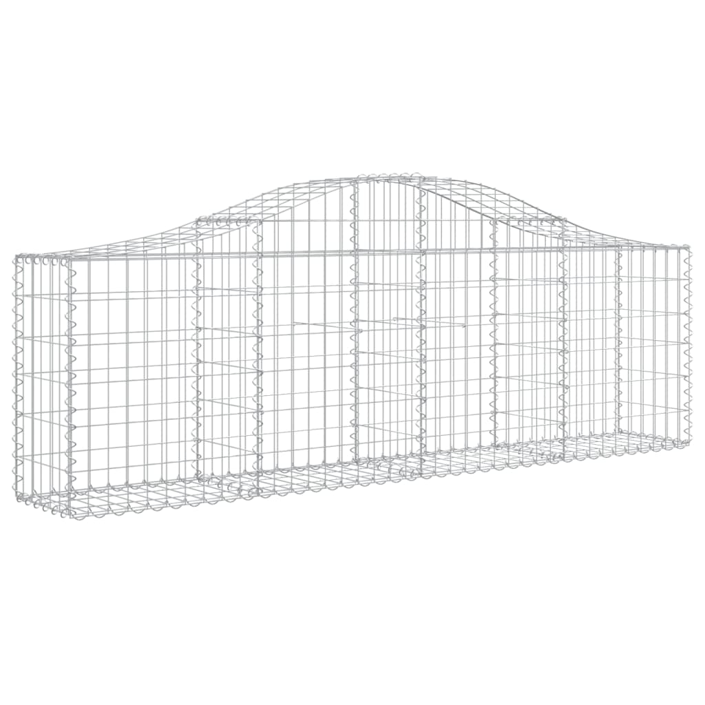 Gabionen mit Hochbogen 50 Stk. 200x30x60/80 cm Verzinktes Eisen