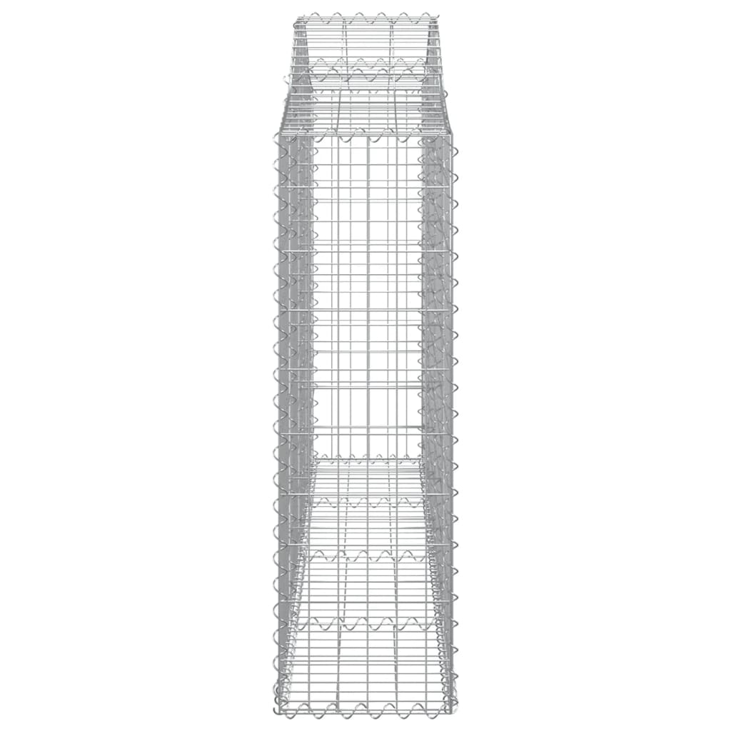 Gabionen mit Hochbogen 5 Stk. 200x30x100/120cm Verzinktes Eisen