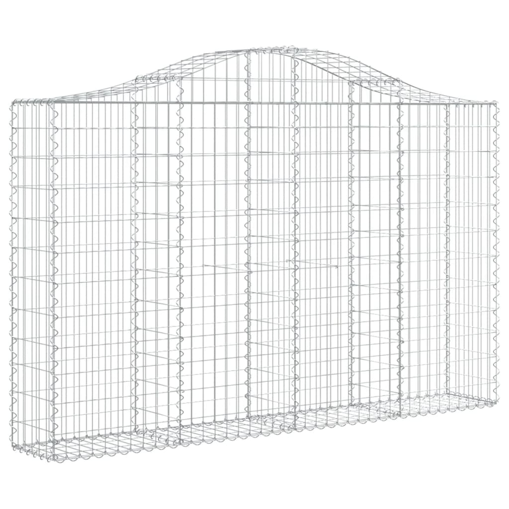 Gabionen mit Hochbogen 18Stk. 200x30x120/140cm Verzinktes Eisen