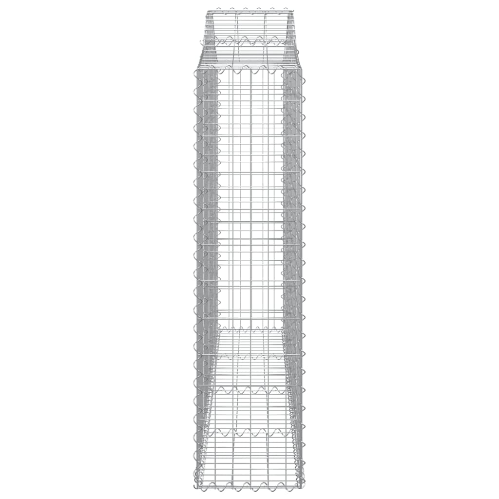 Gabionen mit Hochbogen 18Stk. 200x30x120/140cm Verzinktes Eisen