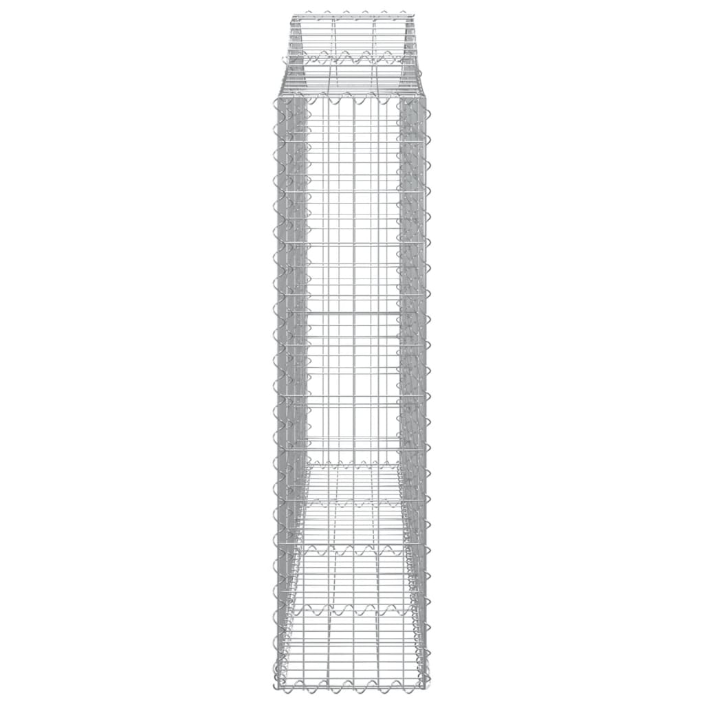 Gabionen mit Hochbogen 20Stk. 200x30x120/140cm Verzinktes Eisen