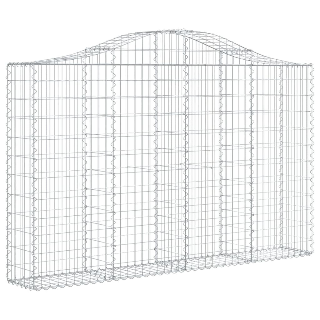 Gabionen mit Hochbogen 25Stk. 200x30x120/140cm Verzinktes Eisen