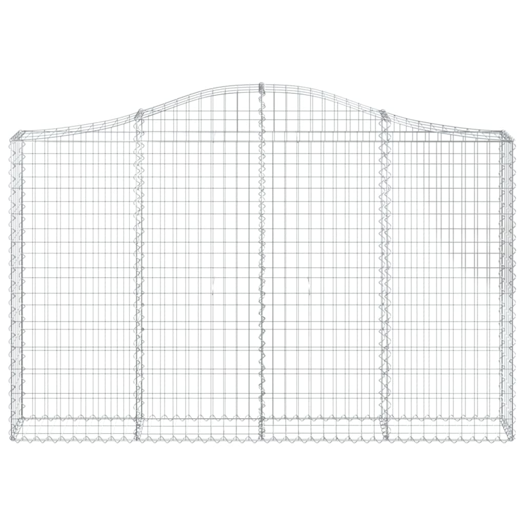 Gabionen mit Hochbogen 25Stk. 200x30x120/140cm Verzinktes Eisen