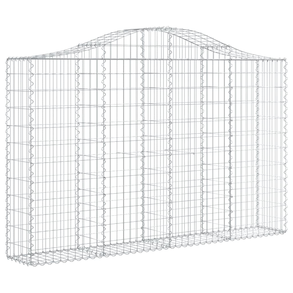 Gabionen mit Hochbogen 30Stk. 200x30x120/140cm Verzinktes Eisen