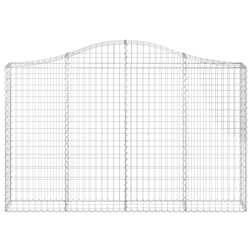 Gabionen mit Hochbogen 30Stk. 200x30x120/140cm Verzinktes Eisen