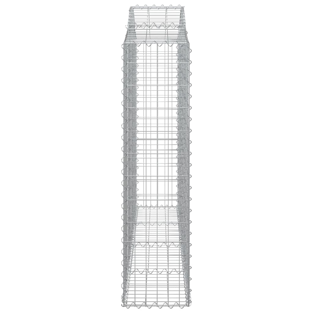 Gabionen mit Hochbogen 30Stk. 200x30x120/140cm Verzinktes Eisen