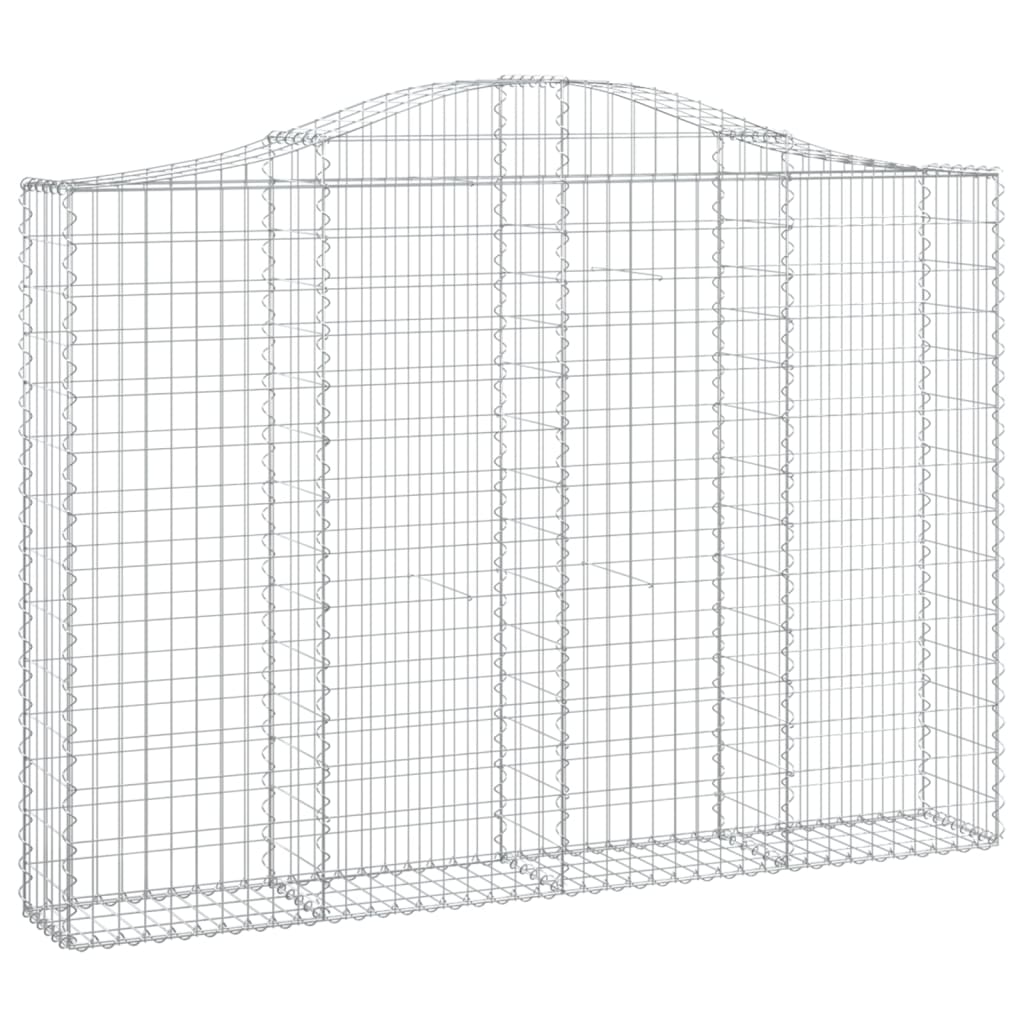 Gabionen mit Hochbogen 20Stk. 200x30x140/160cm Verzinktes Eisen
