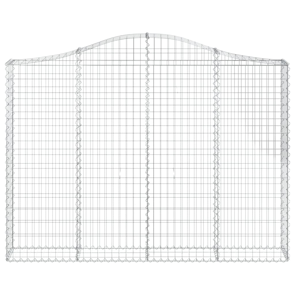 Gabionen mit Hochbogen 20Stk. 200x30x140/160cm Verzinktes Eisen