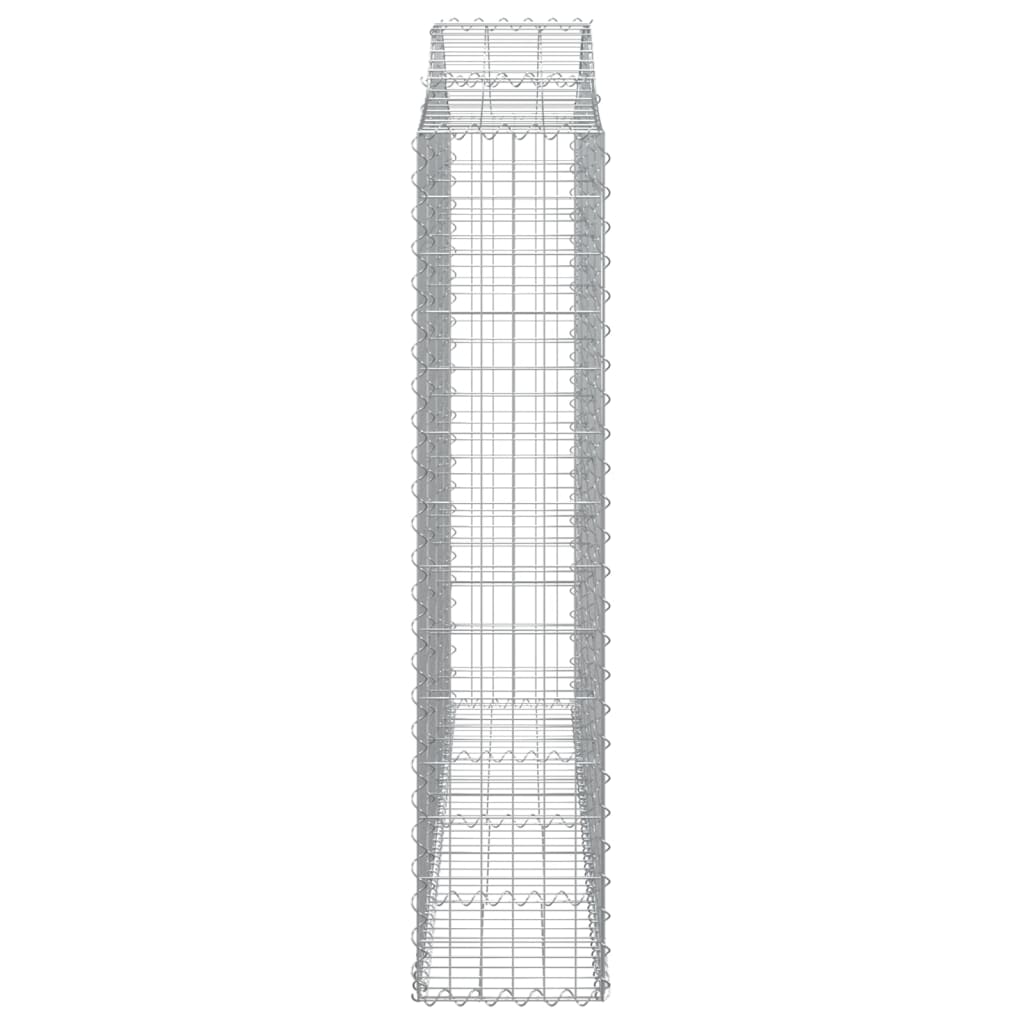 Gabionen mit Hochbogen 20Stk. 200x30x140/160cm Verzinktes Eisen