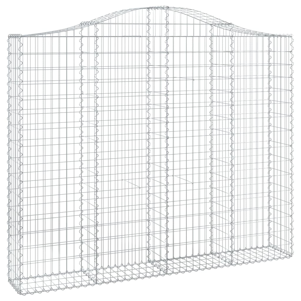 Gabionen mit Hochbogen 7 Stk. 200x30x160/180cm Verzinktes Eisen