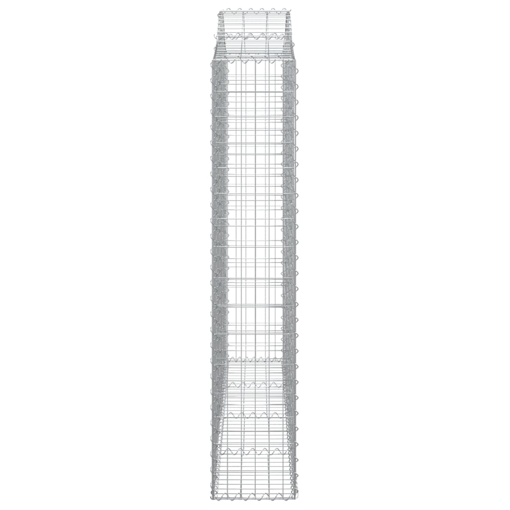 Gabionen mit Hochbogen 7 Stk. 200x30x160/180cm Verzinktes Eisen
