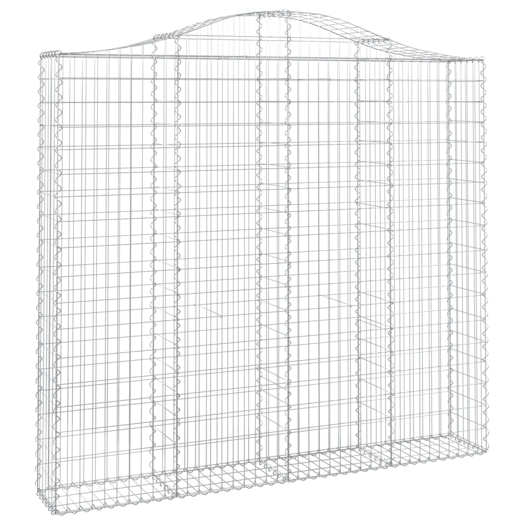 Gabionen mit Hochbogen 2 Stk. 200x30x180/200cm Verzinktes Eisen