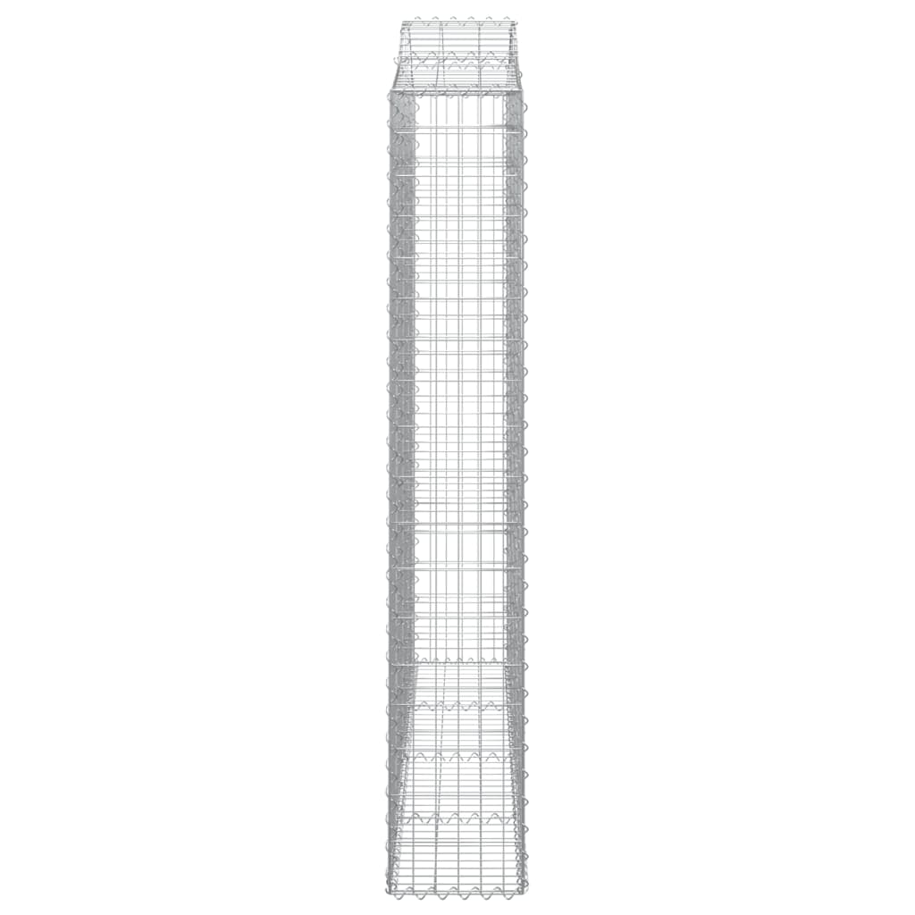Gabionen mit Hochbogen 2 Stk. 200x30x180/200cm Verzinktes Eisen