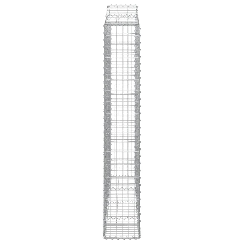 Gabionen mit Hochbogen 13Stk. 200x30x180/200cm Verzinktes Eisen