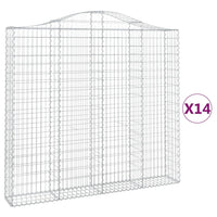 Thumbnail for Gabionen mit Hochbogen 14Stk. 200x30x180/200cm Verzinktes Eisen