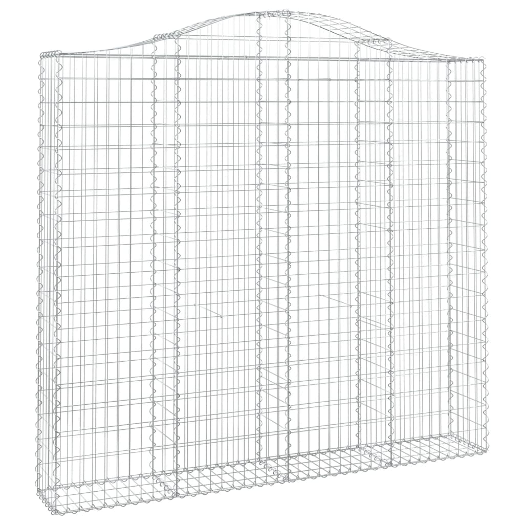 Gabionen mit Hochbogen 14Stk. 200x30x180/200cm Verzinktes Eisen