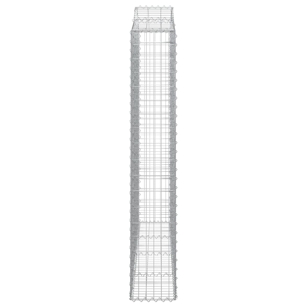 Gabionen mit Hochbogen 14Stk. 200x30x180/200cm Verzinktes Eisen