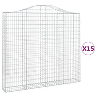 Thumbnail for Gabionen mit Hochbogen 15Stk. 200x30x180/200cm Verzinktes Eisen