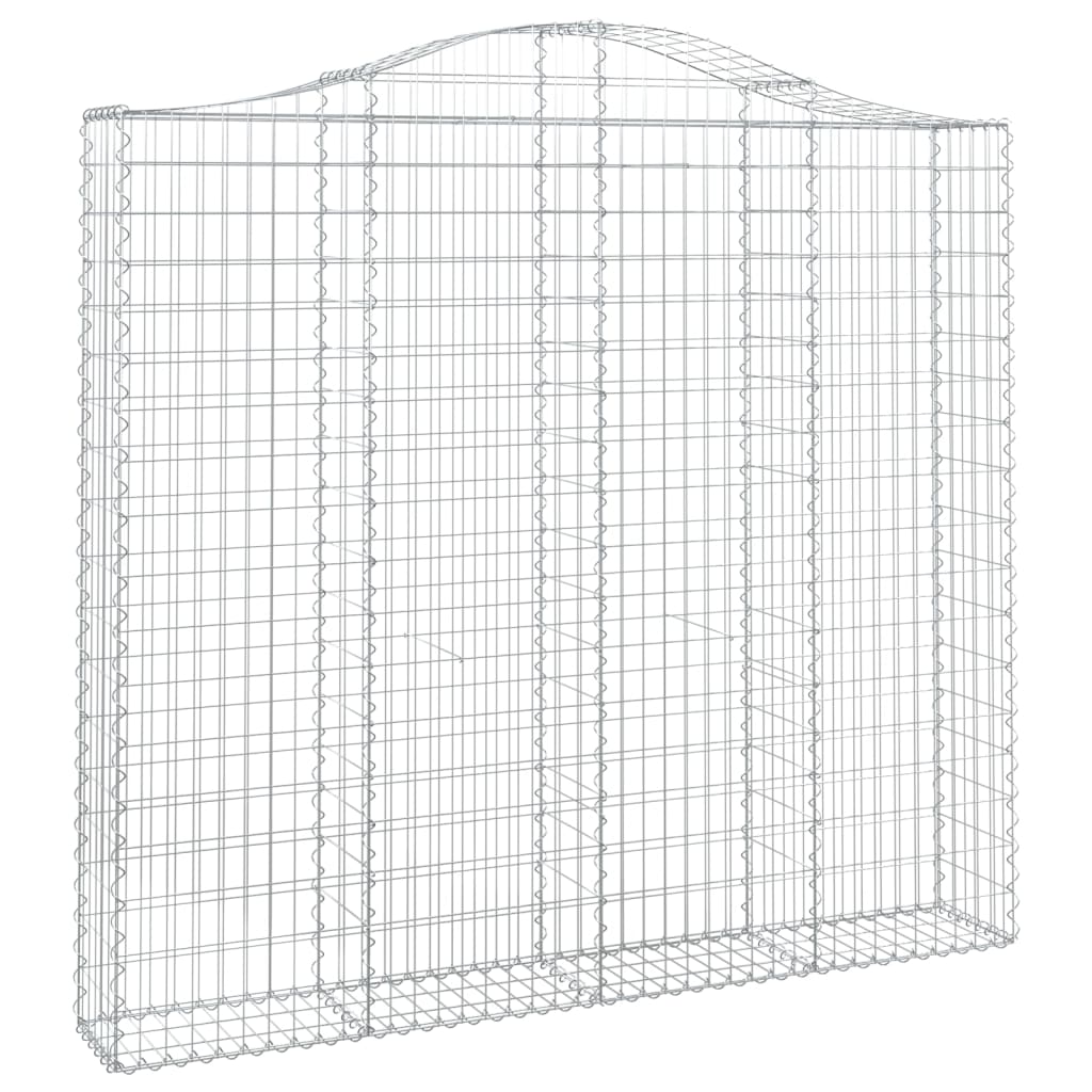 Gabionen mit Hochbogen 15Stk. 200x30x180/200cm Verzinktes Eisen