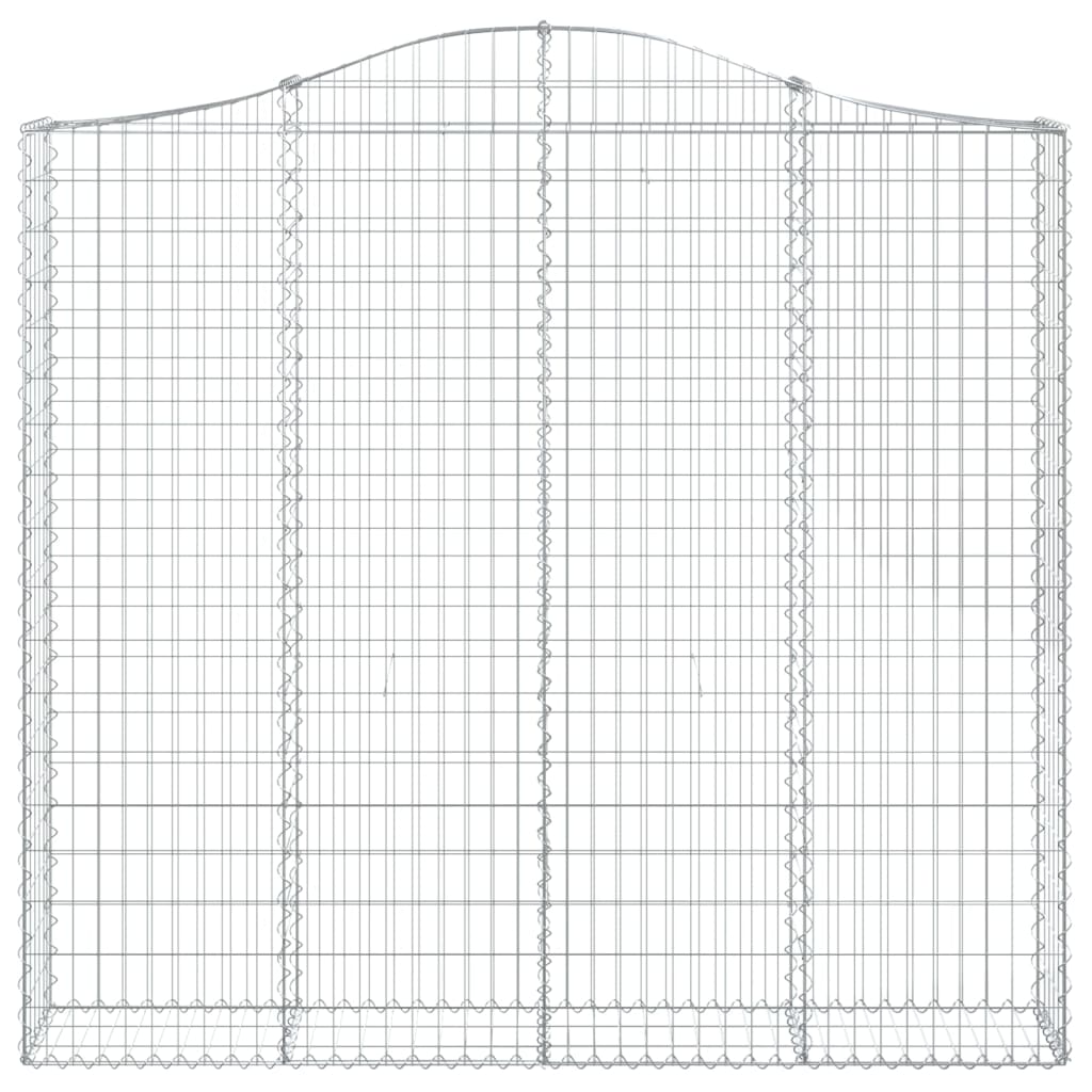 Gabionen mit Hochbogen 15Stk. 200x30x180/200cm Verzinktes Eisen