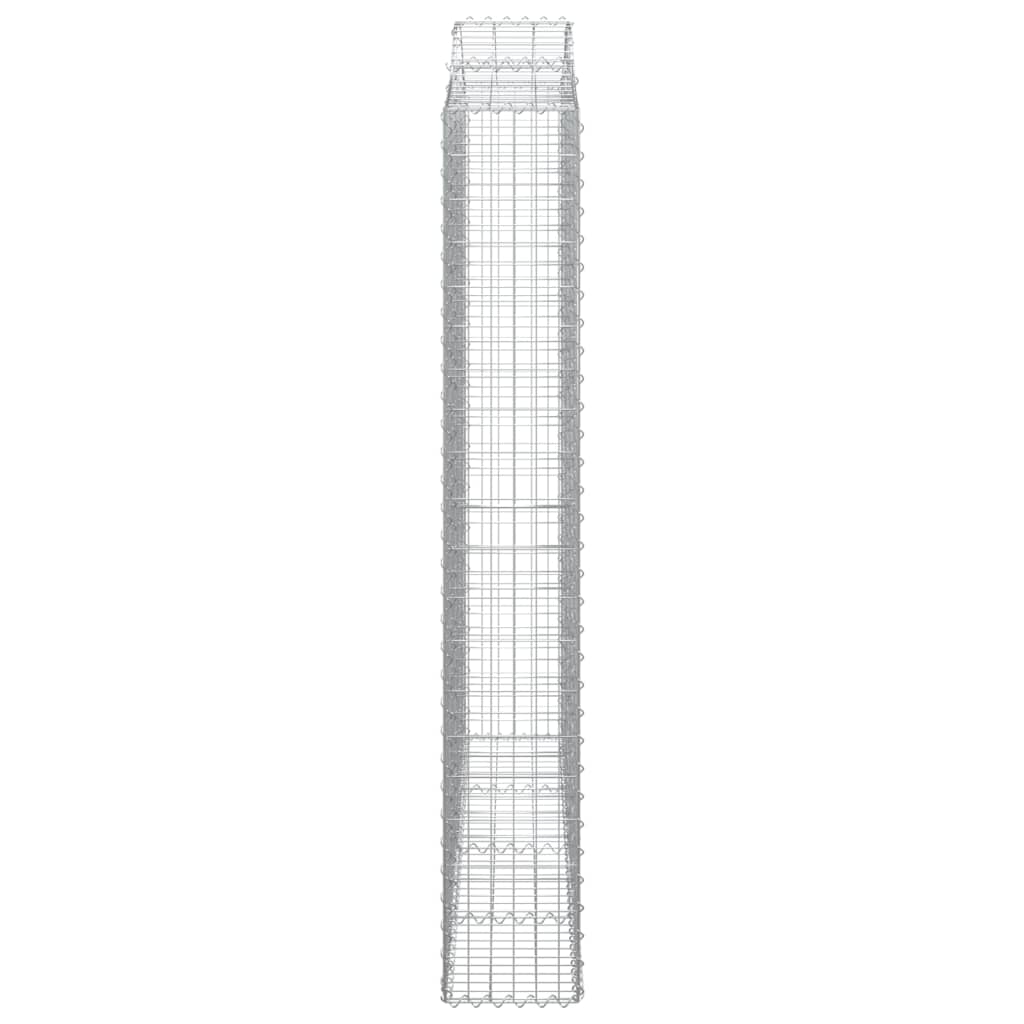 Gabionen mit Hochbogen 6 Stk. 200x30x200/220cm Verzinktes Eisen
