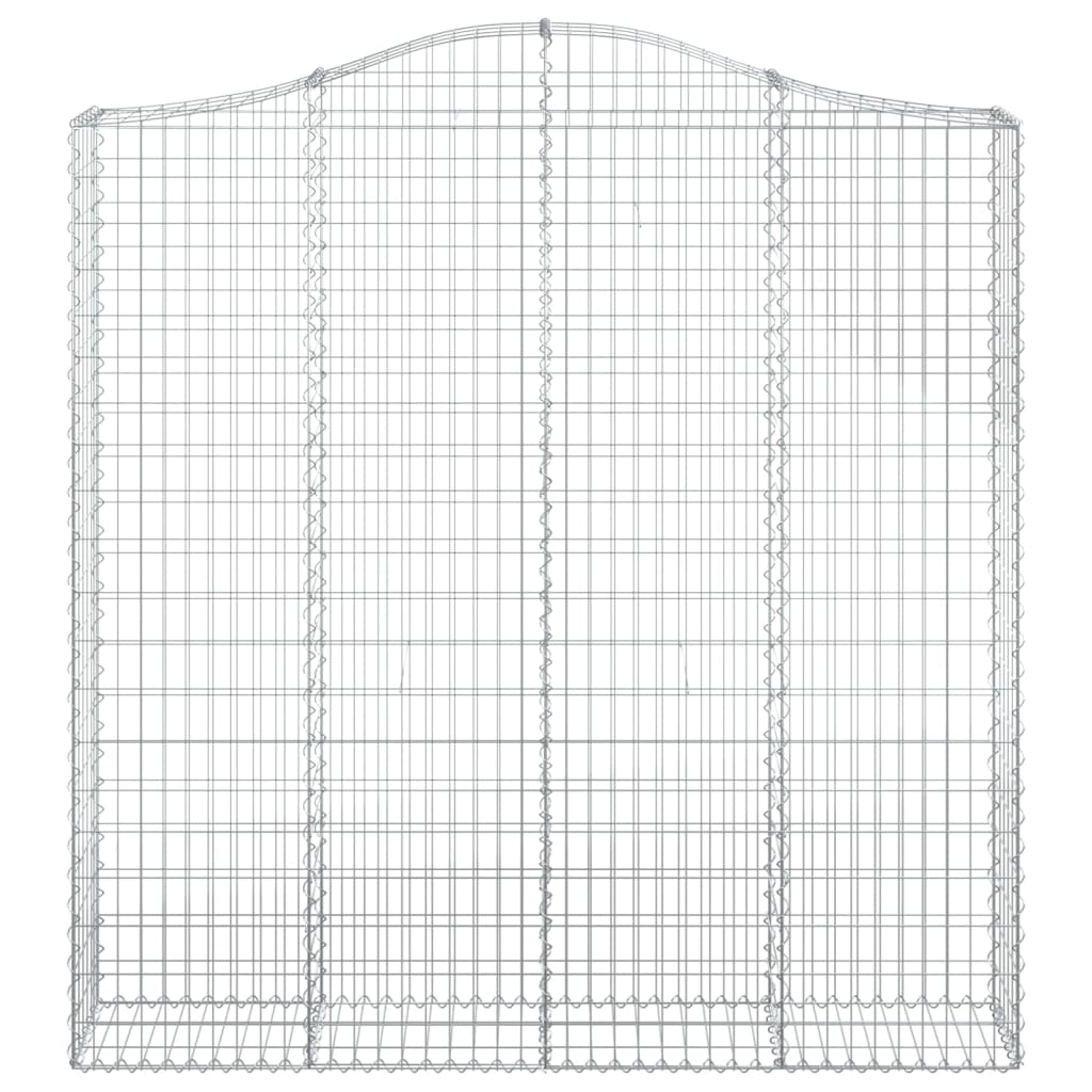 Gabionen mit Hochbogen 7 Stk. 200x30x200/220cm Verzinktes Eisen
