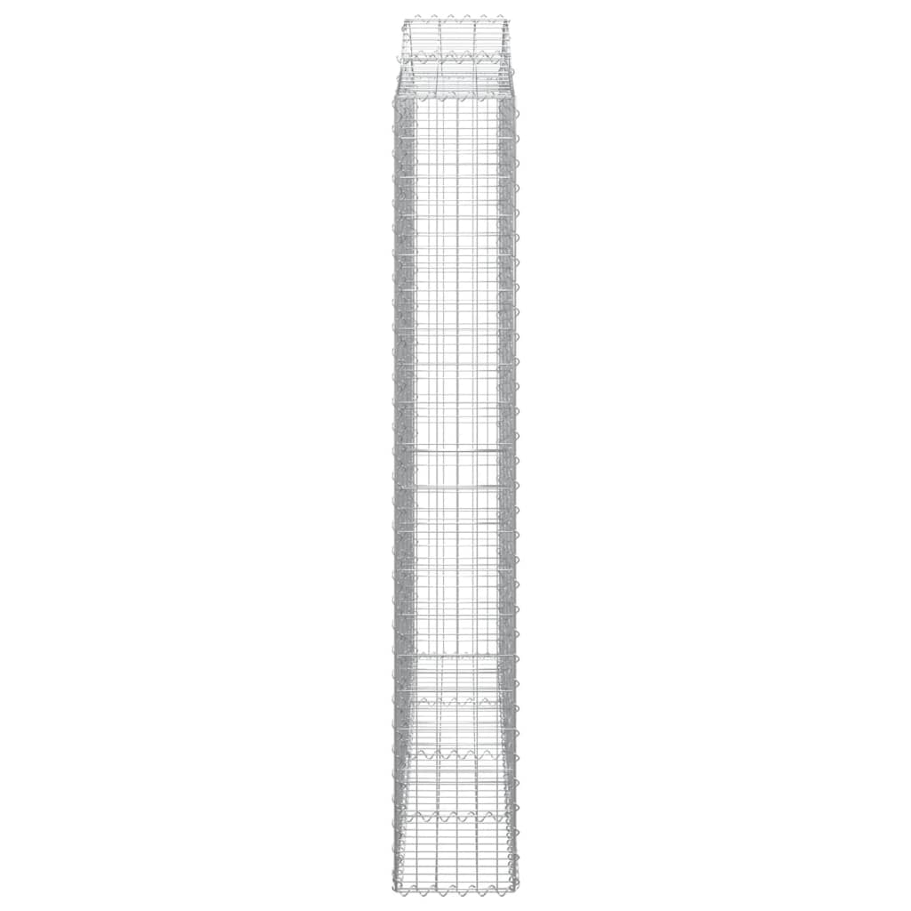 Gabionen mit Hochbogen 8 Stk. 200x30x200/220cm Verzinktes Eisen