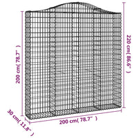 Thumbnail for Gabionen mit Hochbogen 8 Stk. 200x30x200/220cm Verzinktes Eisen