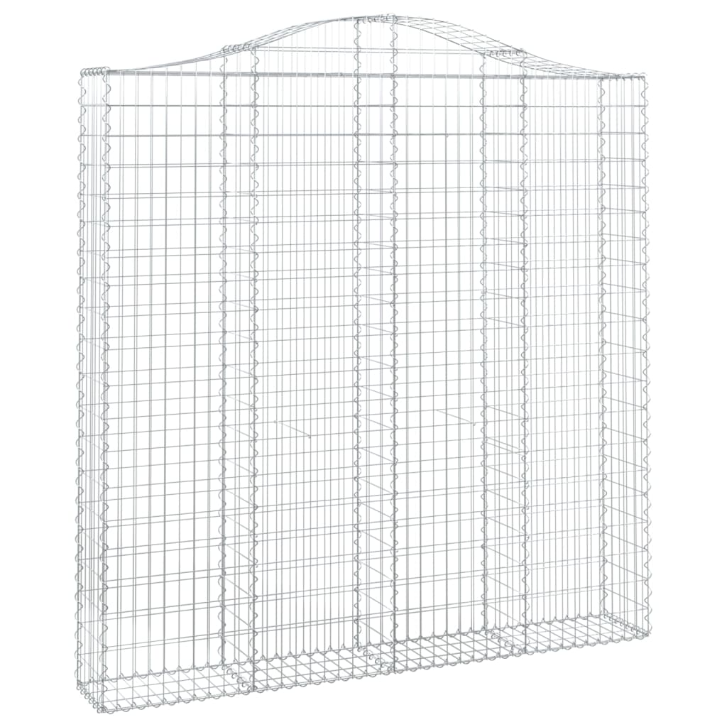 Gabionen mit Hochbogen 9 Stk. 200x30x200/220cm Verzinktes Eisen