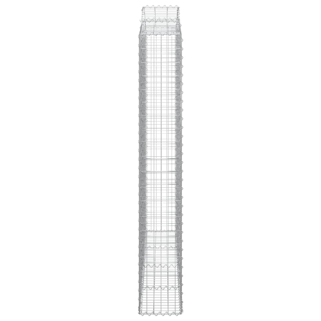 Gabionen mit Hochbogen 9 Stk. 200x30x200/220cm Verzinktes Eisen