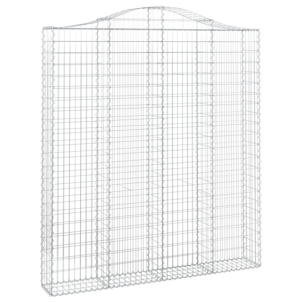 Gabionen mit Hochbogen 5 Stk. 200x30x220/240cm Verzinktes Eisen