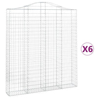 Thumbnail for Gabionen mit Hochbogen 6 Stk. 200x30x220/240cm Verzinktes Eisen