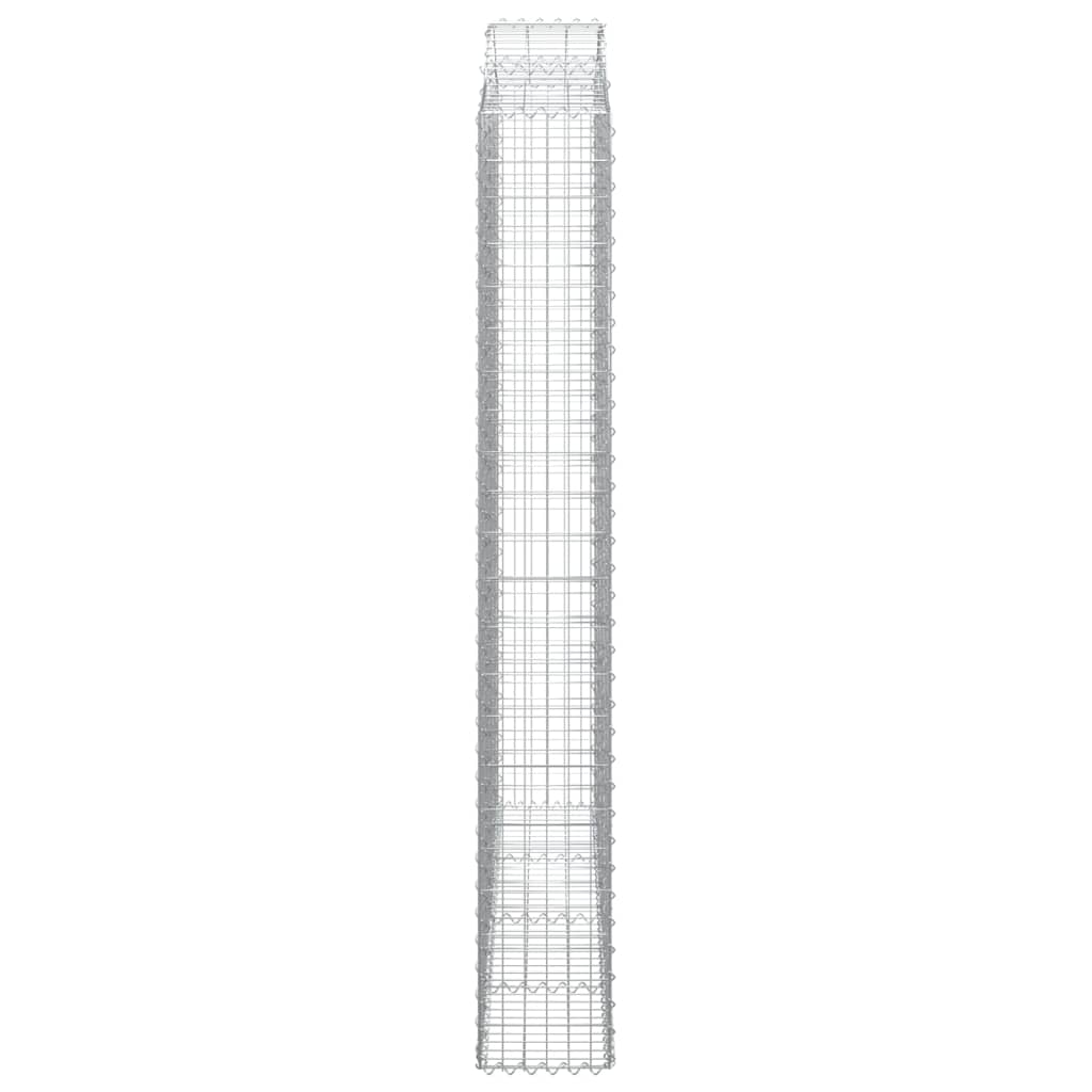 Gabionen mit Hochbogen 6 Stk. 200x30x220/240cm Verzinktes Eisen