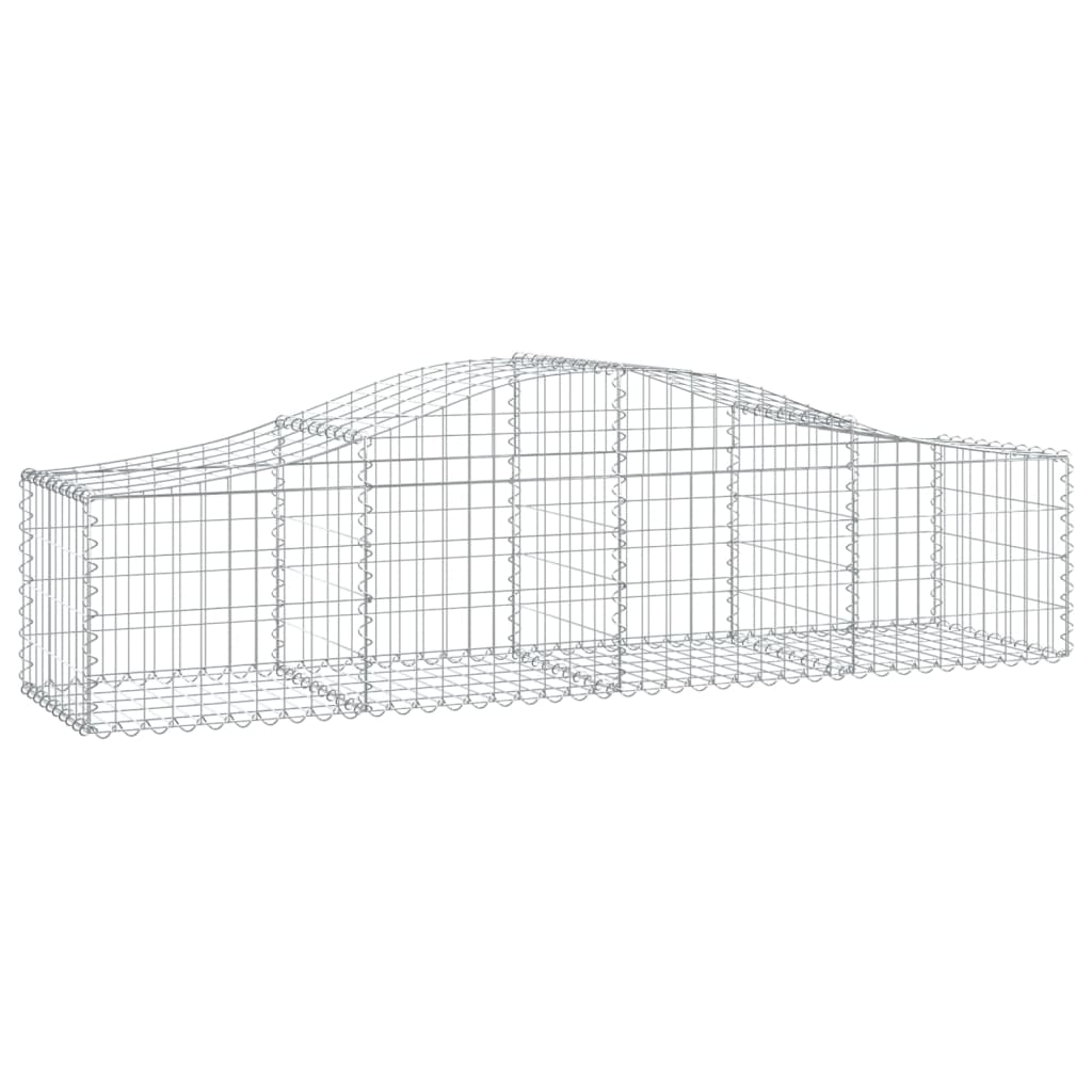 Gabionen mit Hochbogen 40 Stk. 200x50x40/60 cm Verzinktes Eisen