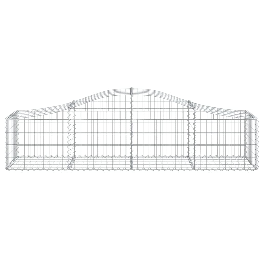 Gabionen mit Hochbogen 40 Stk. 200x50x40/60 cm Verzinktes Eisen