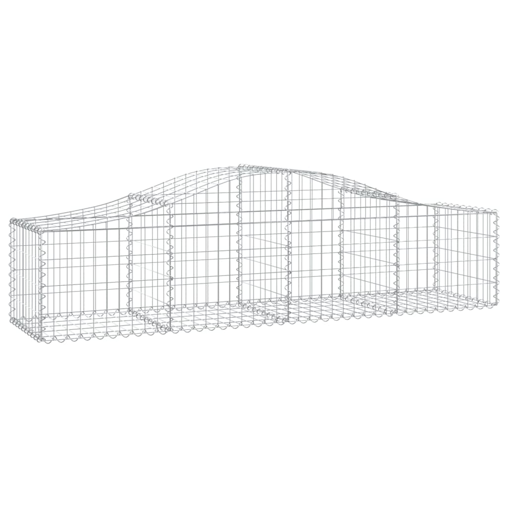 Gabionen mit Hochbogen 50 Stk. 200x50x40/60 cm Verzinktes Eisen