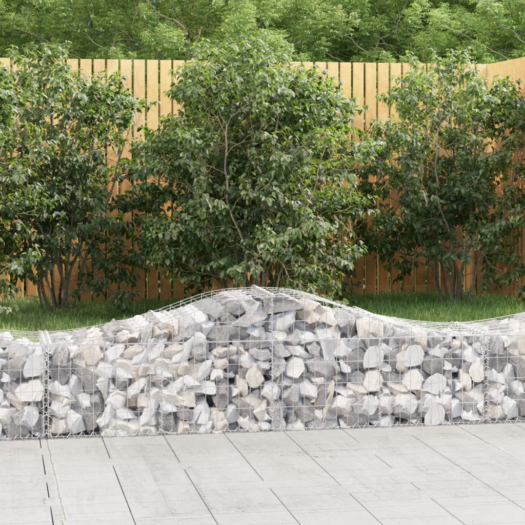 Gabionen mit Hochbogen 50 Stk. 200x50x40/60 cm Verzinktes Eisen