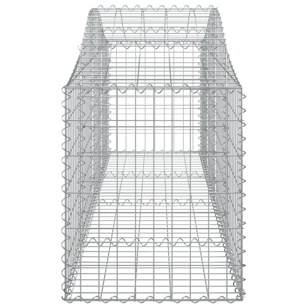 Gabionen mit Hochbogen 2 Stk. 200x50x60/80 cm Verzinktes Eisen