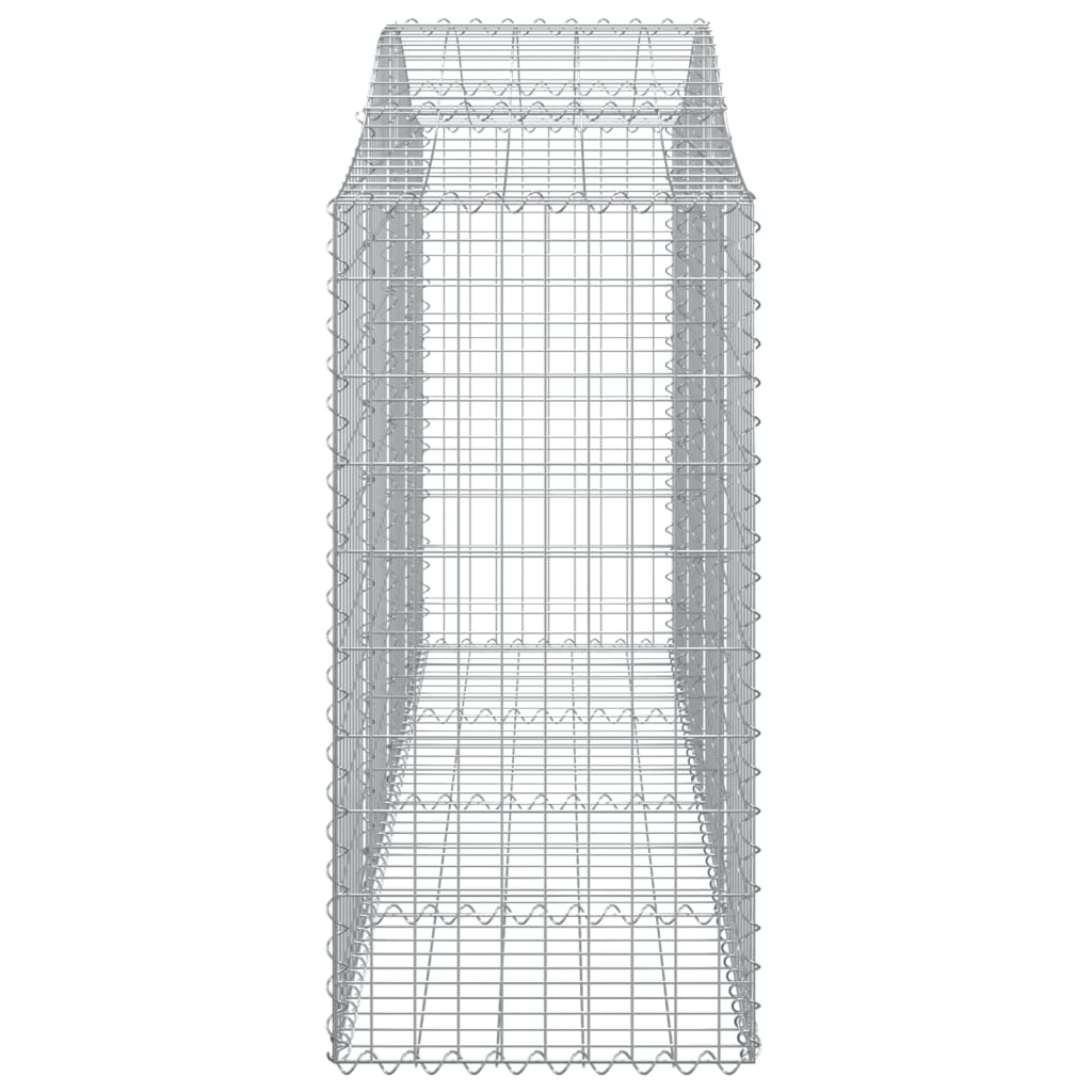 Gabionen mit Hochbogen 20Stk. 200x50x120/140cm Verzinktes Eisen