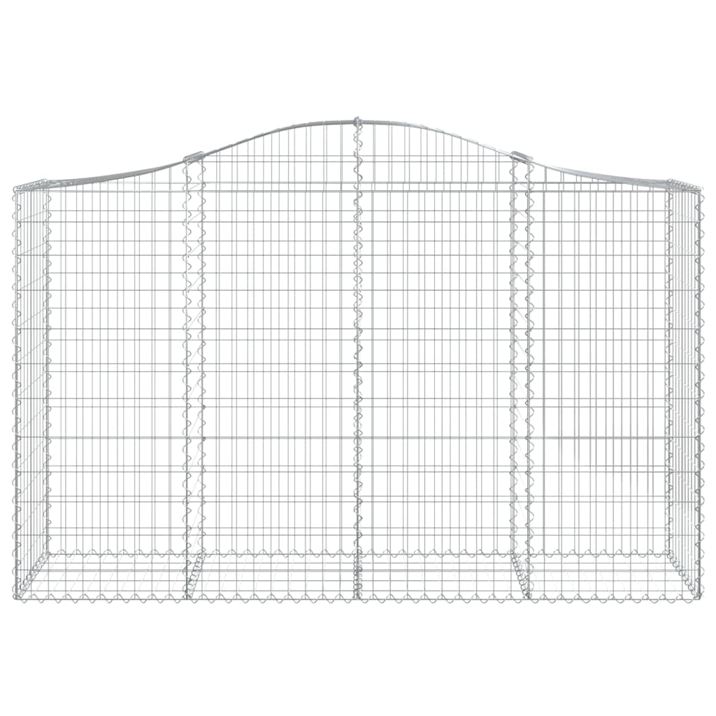 Gabionen mit Hochbogen 40Stk. 200x50x120/140cm Verzinktes Eisen