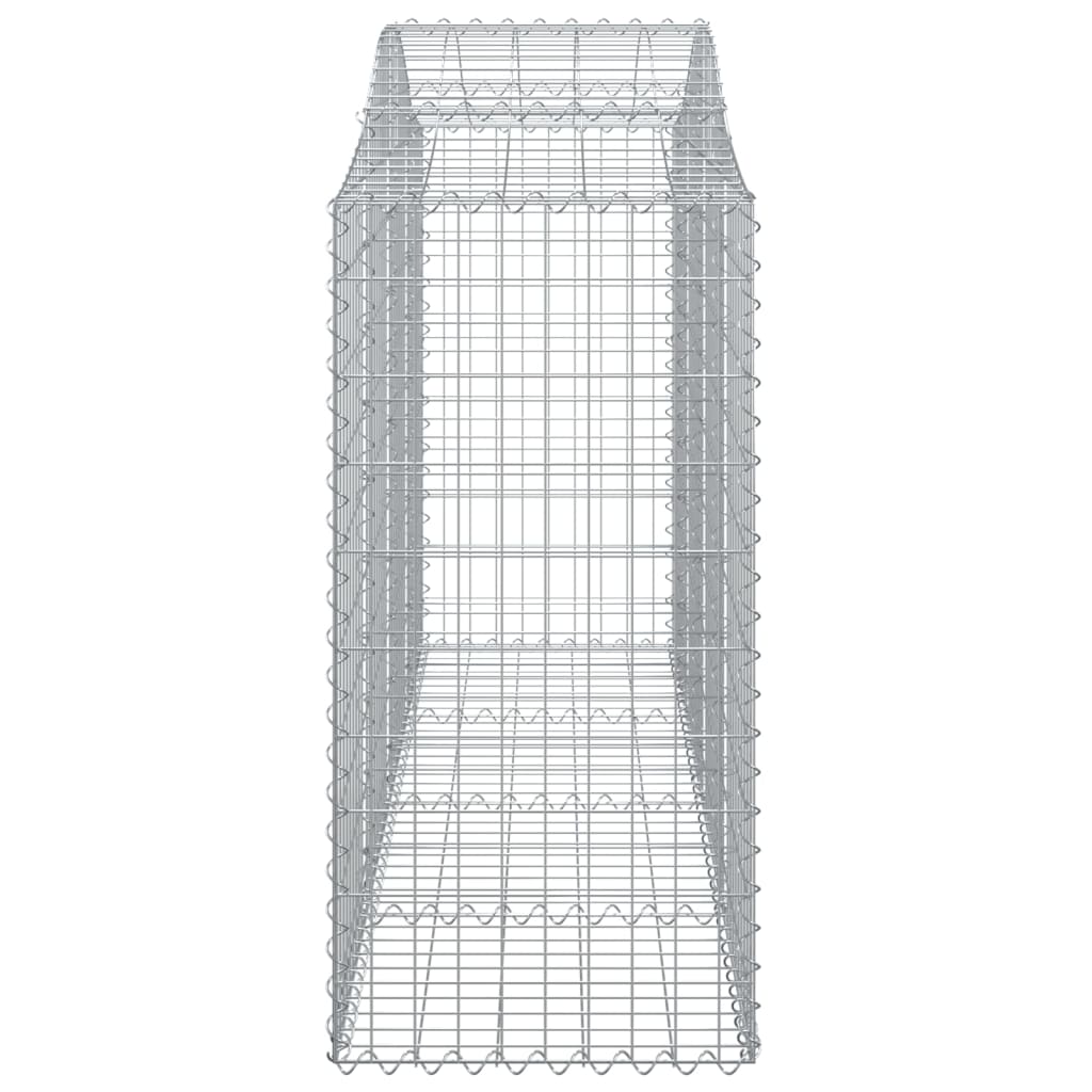 Gabionen mit Hochbogen 40Stk. 200x50x120/140cm Verzinktes Eisen