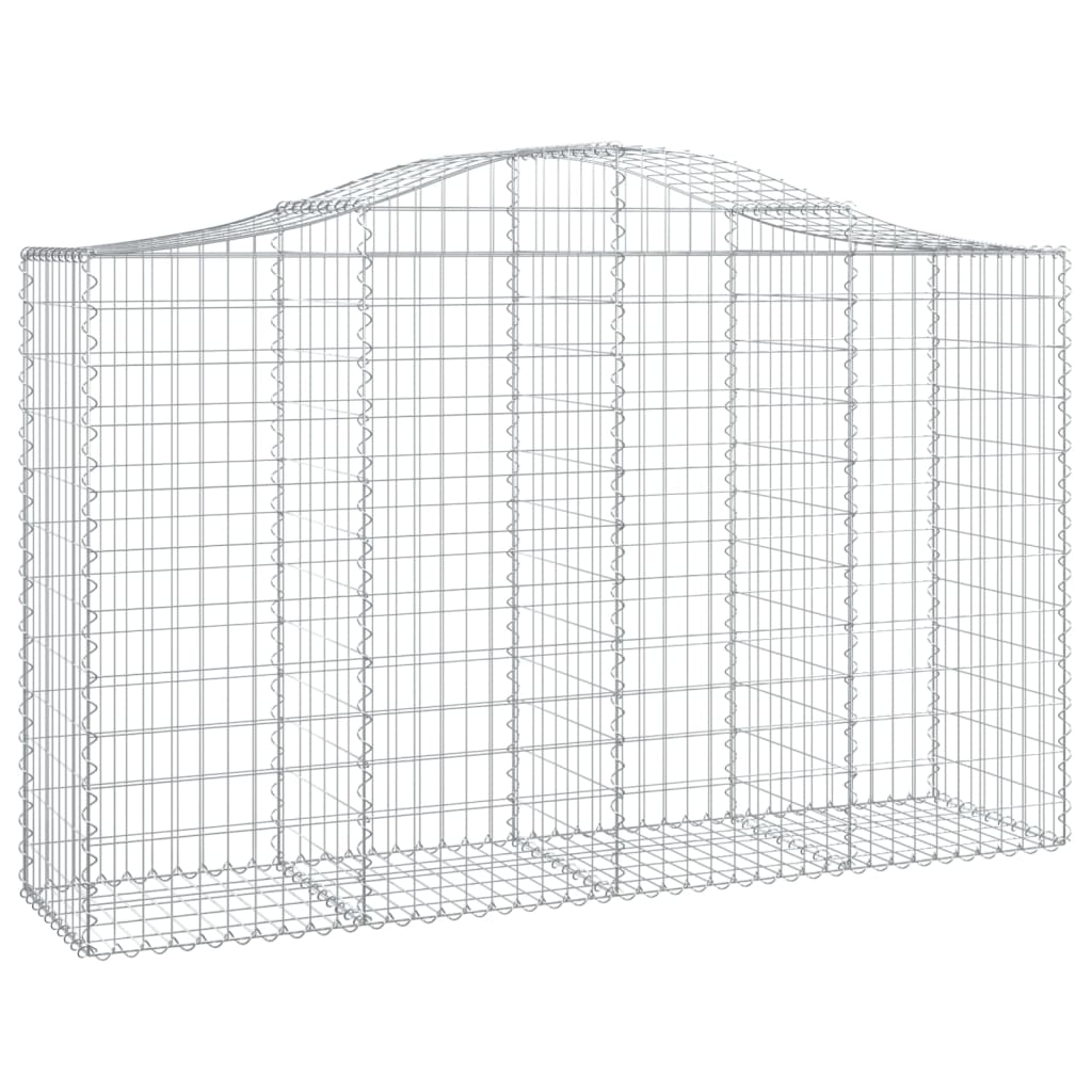 Gabionen mit Hochbogen 50Stk. 200x50x120/140cm Verzinktes Eisen