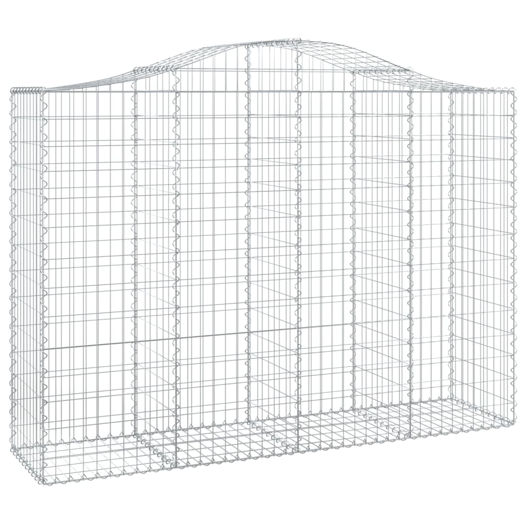 Gabionen mit Hochbogen 40Stk. 200x50x140/160cm Verzinktes Eisen