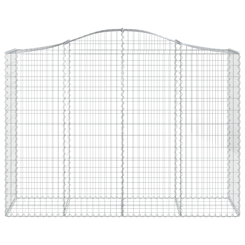 Gabionen mit Hochbogen 40Stk. 200x50x140/160cm Verzinktes Eisen