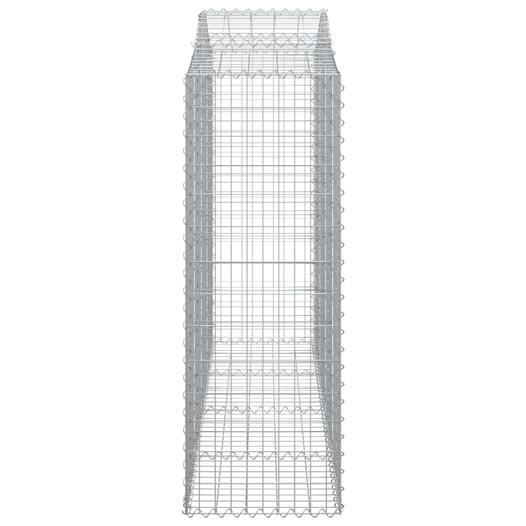 Gabionen mit Hochbogen 40Stk. 200x50x140/160cm Verzinktes Eisen