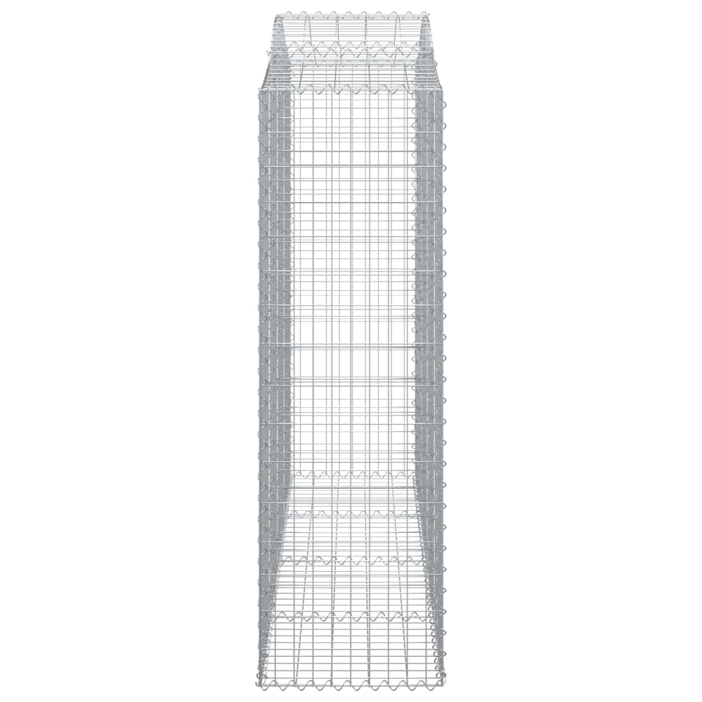 Gabionen mit Hochbogen 18Stk. 200x50x160/180cm Verzinktes Eisen